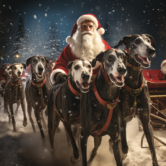 Greyhound Xmas Card - Personalised Greyhound Card