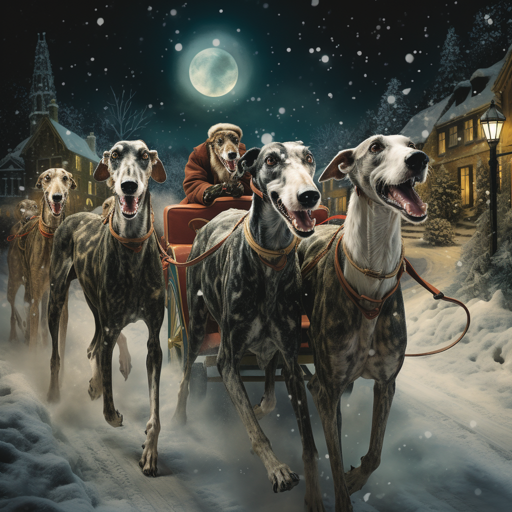 Greyhound Xmas Card - Personalised Greyhound Card
