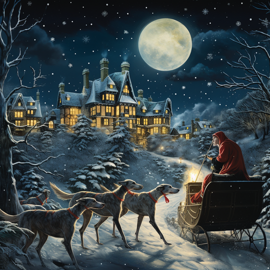 Greyhound Xmas Card - Personalised Greyhound Card