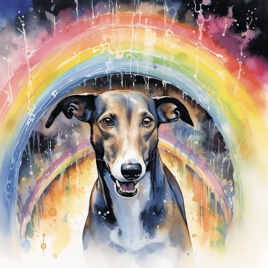 Greyhound Rainbow Bridge Card - Personalised Greyhound Card