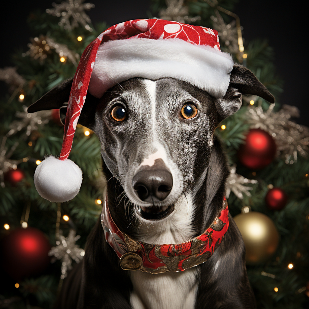 Greyhound Xmas Card - Personalised Greyhound Card