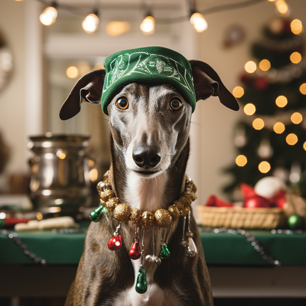 Greyhound Xmas Card - Personalised Greyhound Card