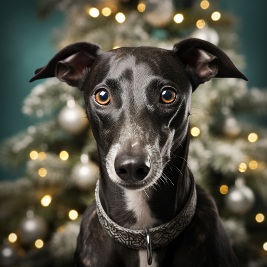 Greyhound Xmas Card - Personalised Greyhound Card