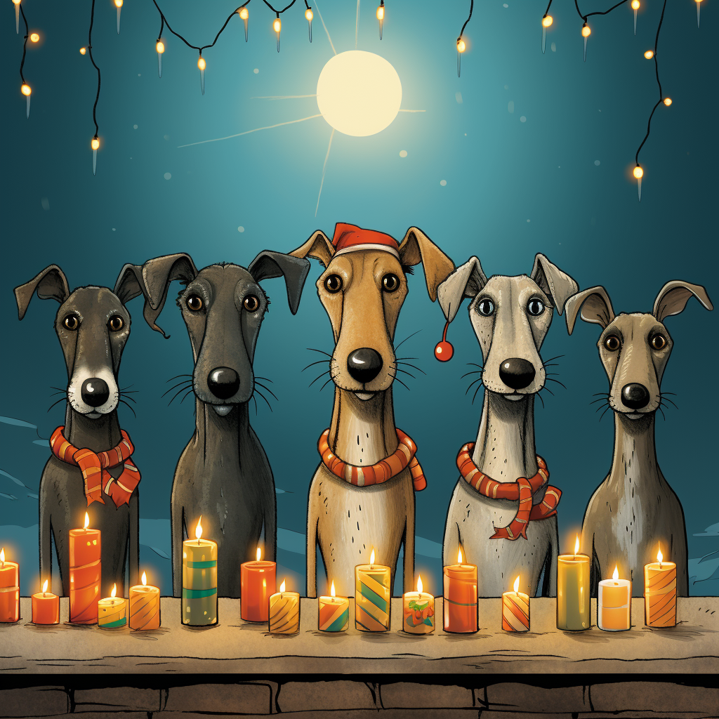 Greyhound Xmas Card - Personalised Greyhound Card