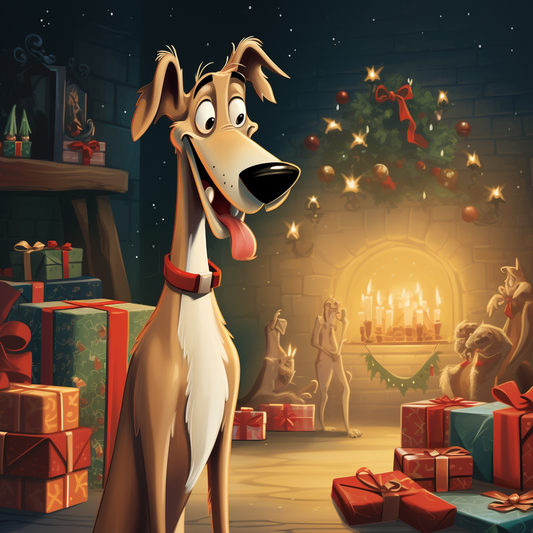 Greyhound Xmas Card - Personalised Greyhound Card