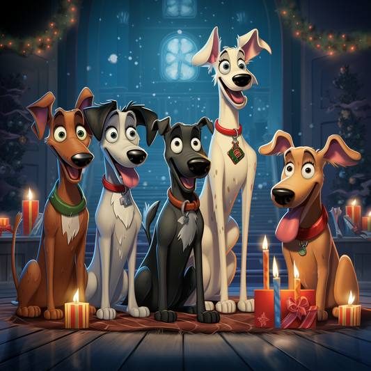 Greyhound Xmas Card - Personalised Greyhound Card