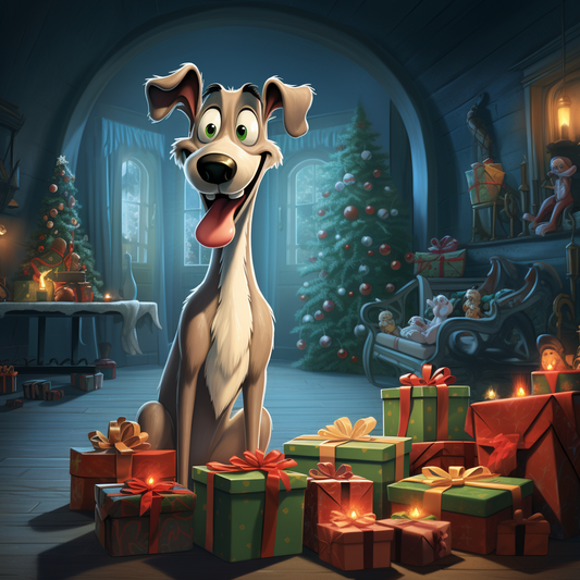 Greyhound Xmas Card - Personalised Greyhound Card