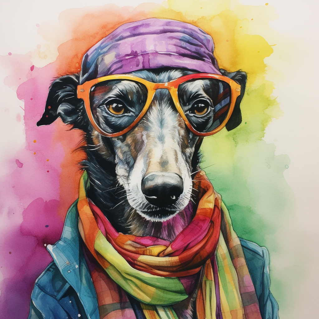 Greyhound Water Color Card - Personalised Greyhound Card