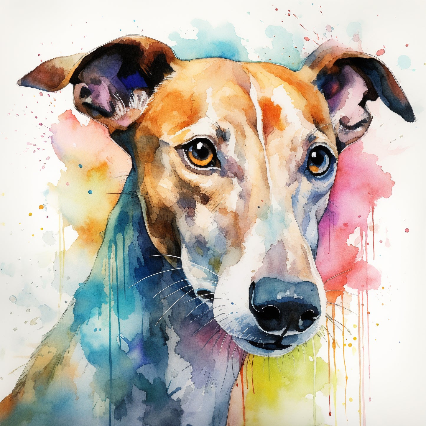 Greyhound Water Color Card - Personalised Greyhound Card