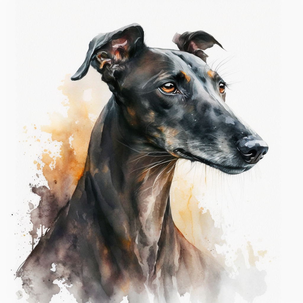 Greyhound Water Color Card - Personalised Greyhound Card