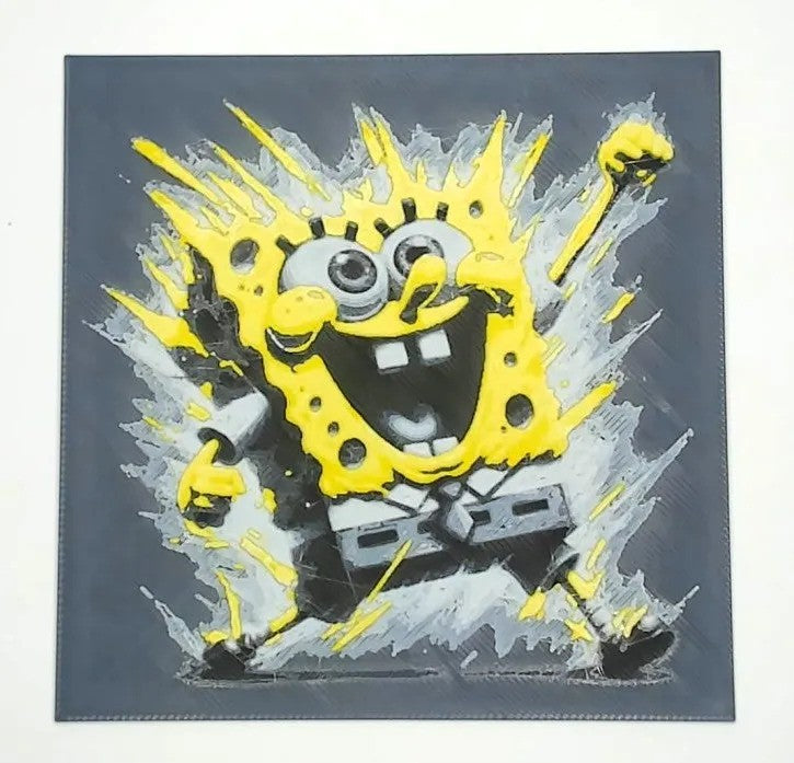 3D painted picture, 3D printed painting, FanArt - SpongeBob SquarePants