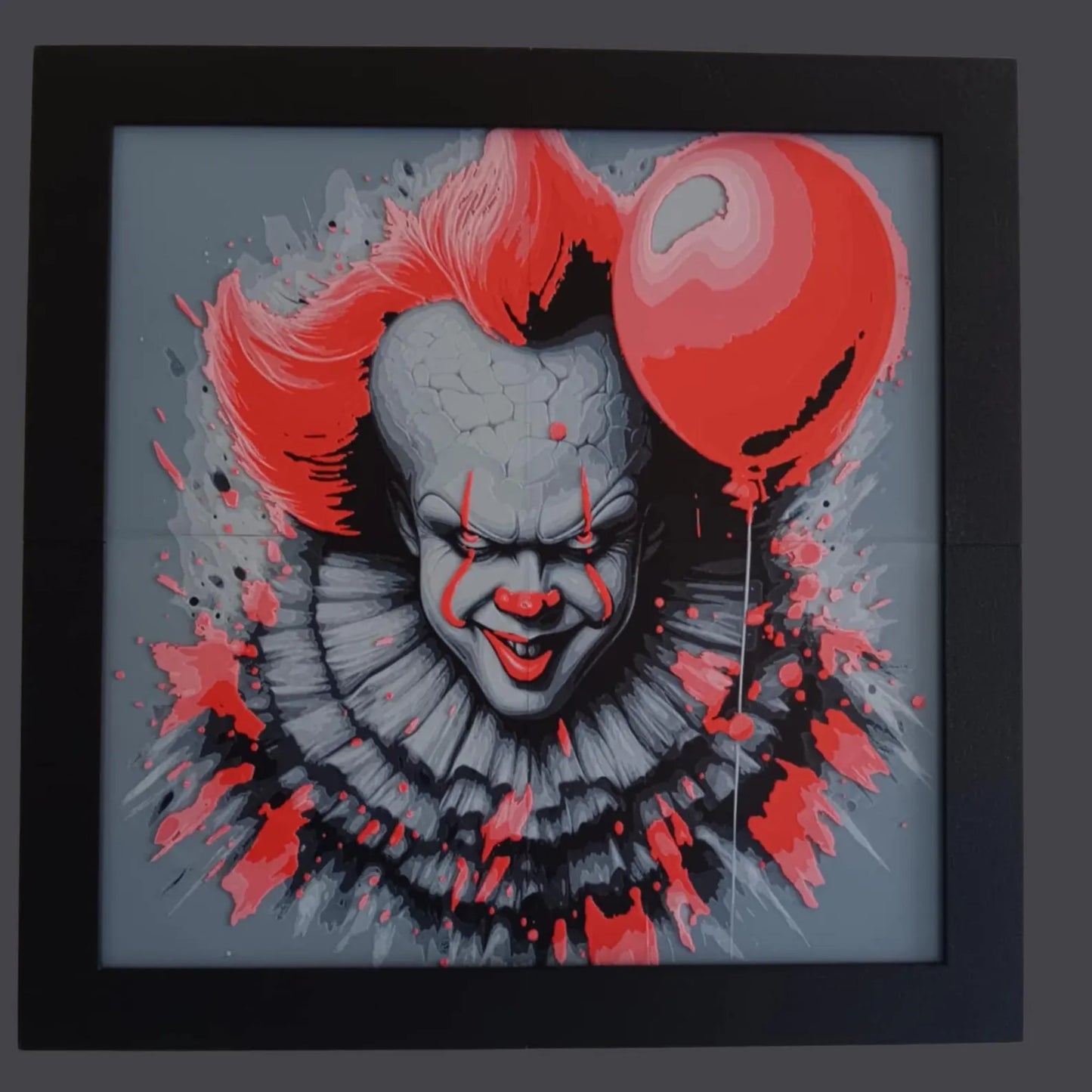 3D painted picture, 3D printed painting, FanArt - Pennywise