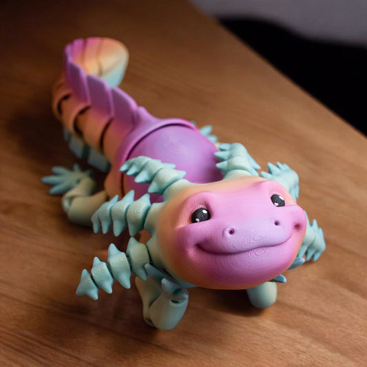 Customizable 3D-Printed Axolotl – 24cm Long! Choose Any Color!