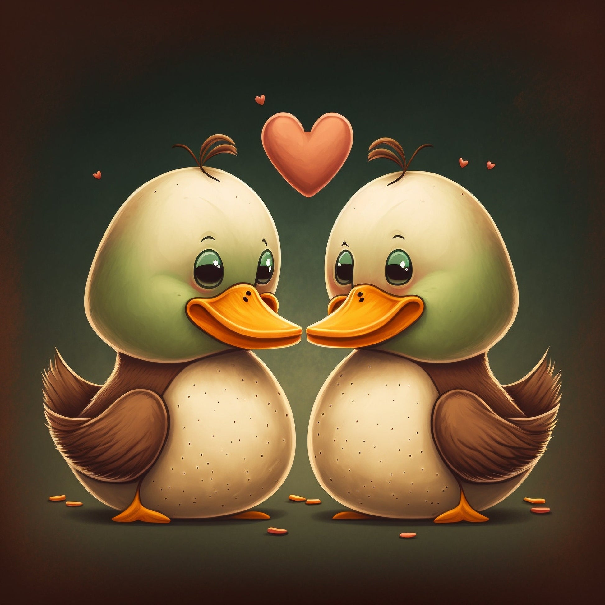Ducks In Love Greetings Card, Ducks Valentine's Card, Valentines Card, Duck Anniversary Card, Wedding Card, Cute Valentines