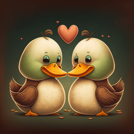 Ducks In Love Greetings Card, Ducks Valentine's Card, Valentines Card, Duck Anniversary Card, Wedding Card, Cute Valentines