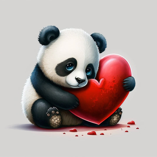 Panda In Love Greetings Card, Panda Valentine's Card, Valentines Card, Panda Anniversary Card, Wedding Card, Cute Valentines