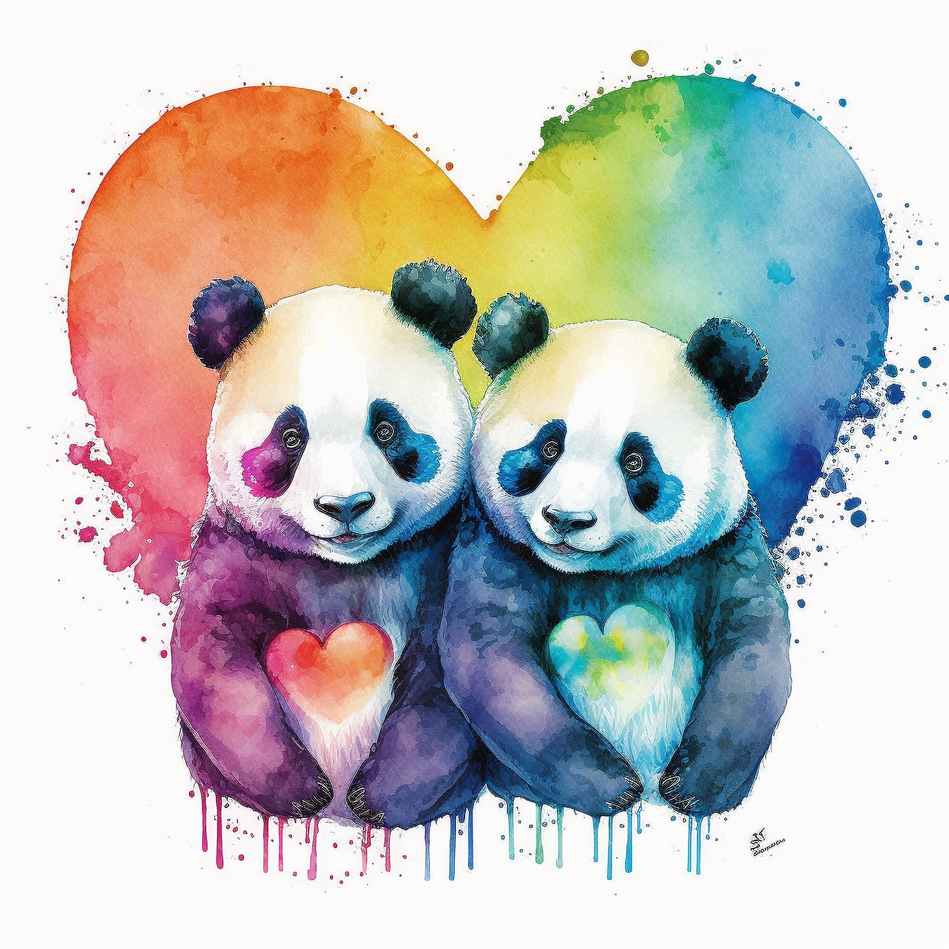 Panda In Love Greetings Card, Panda Valentine's Card, Valentines Card, Panda Anniversary Card, Wedding Card, Cute Valentines