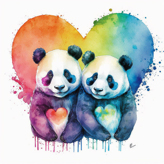 Panda In Love Greetings Card, Panda Valentine's Card, Valentines Card, Panda Anniversary Card, Wedding Card, Cute Valentines