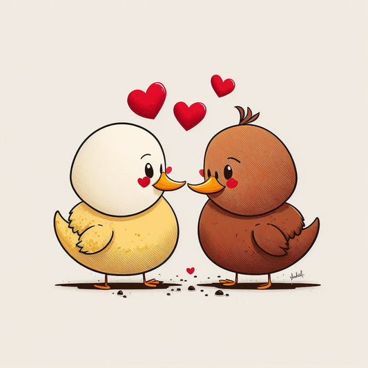 Ducks In Love Greetings Card, Ducks Valentine's Card, Valentines Card, Duck Anniversary Card, Wedding Card, Cute Valentines
