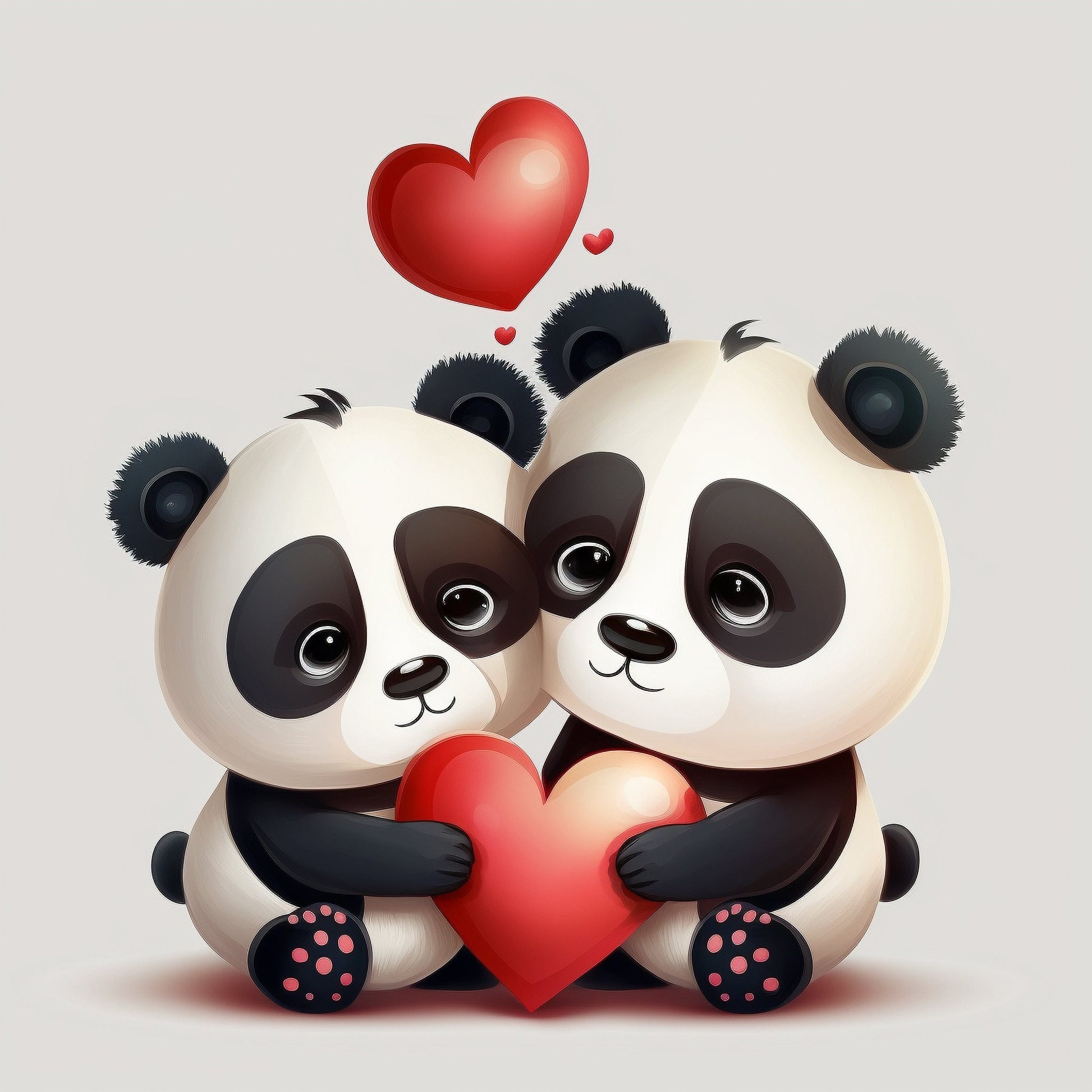Panda In Love Greetings Card, Panda Valentine's Card, Valentines Card, Panda Anniversary Card, Wedding Card, Cute Valentines