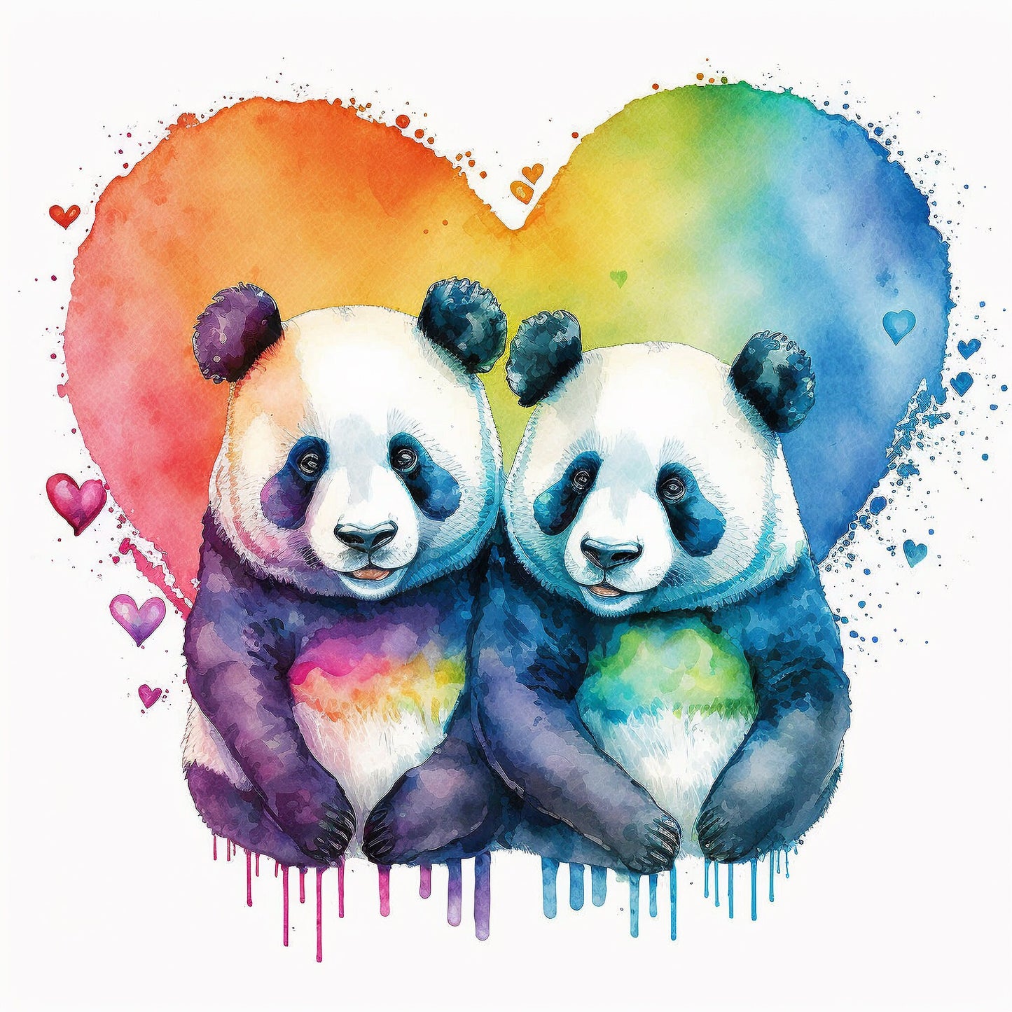 Panda In Love Greetings Card, Panda Valentine's Card, Valentines Card, Panda Anniversary Card, Wedding Card, Cute Valentines