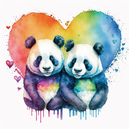 Panda In Love Greetings Card, Panda Valentine's Card, Valentines Card, Panda Anniversary Card, Wedding Card, Cute Valentines