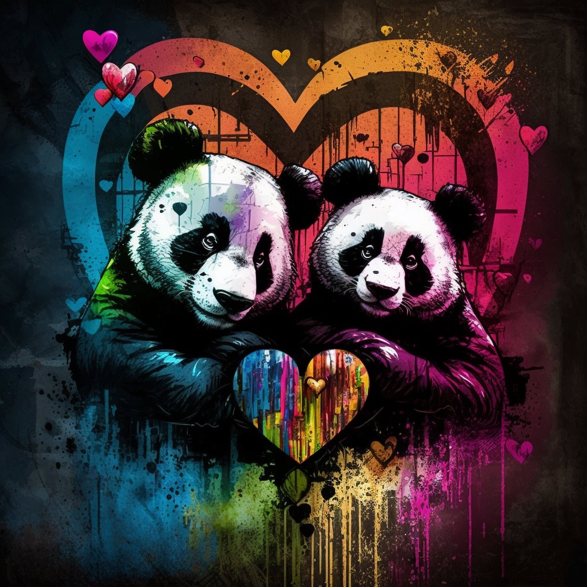 Panda In Love Greetings Card, Panda Valentine's Card, Valentines Card, Panda Anniversary Card, Wedding Card, Cute Valentines