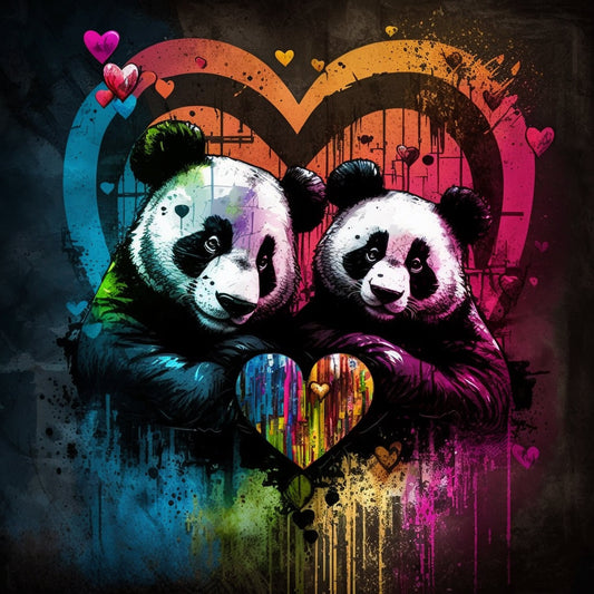 Panda In Love Greetings Card, Panda Valentine's Card, Valentines Card, Panda Anniversary Card, Wedding Card, Cute Valentines