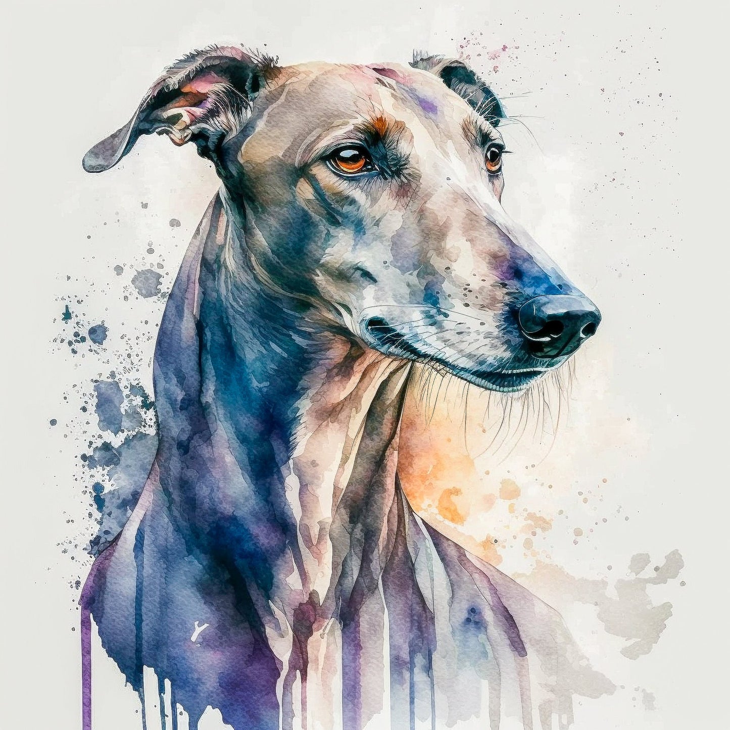 Majestic." Print Watercolour.Greyhound art,Greyhound print,Greyhound watercolour,Greyhound wall art,Greyhound home decor,Greyhound art decor