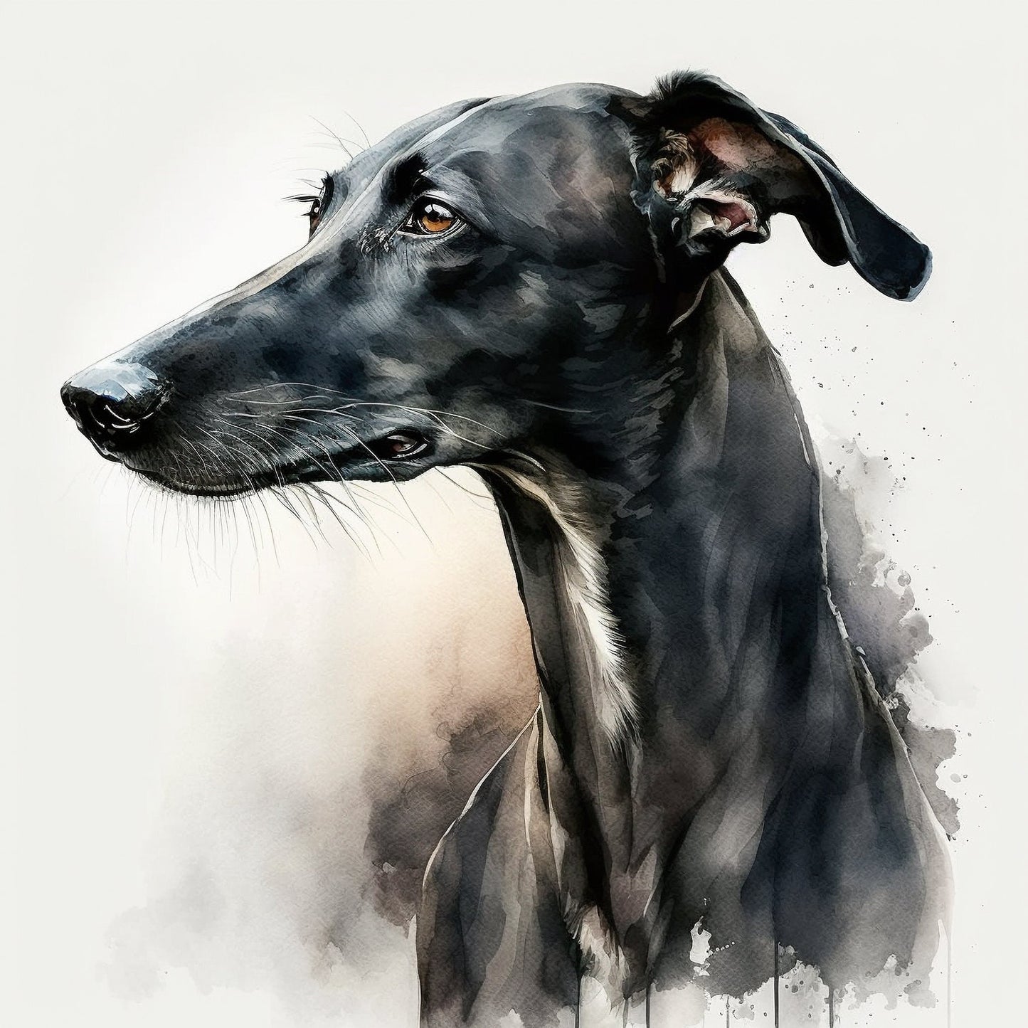 Majestic." Print Watercolour.Greyhound art,Greyhound print,Greyhound watercolour,Greyhound wall art,Greyhound home decor,Greyhound art decor