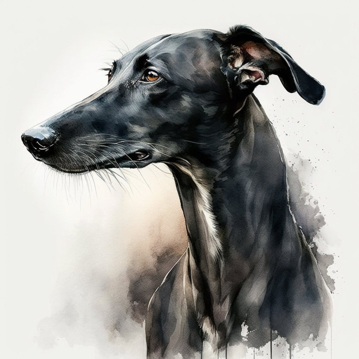Majestic." Print Watercolour.Greyhound art,Greyhound print,Greyhound watercolour,Greyhound wall art,Greyhound home decor,Greyhound art decor