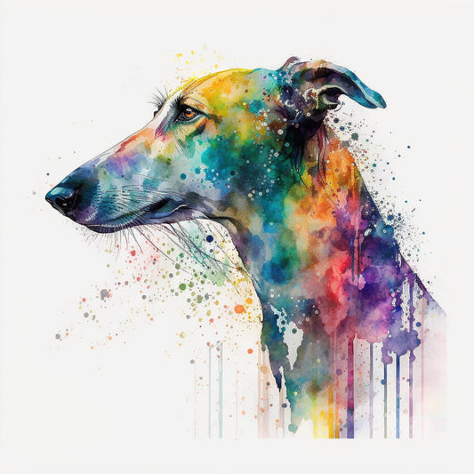 Majestic." Print Watercolour.Greyhound art,Greyhound print,Greyhound watercolour,Greyhound wall art,Greyhound home decor,Greyhound art decor