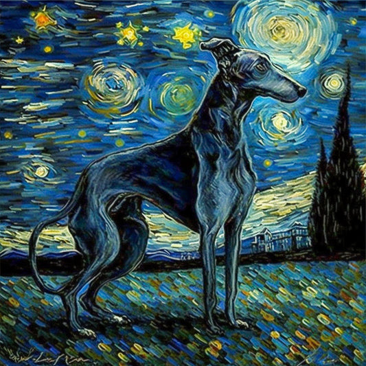 Vincent Van Gogh's The Starry Night Cat Print, Van Gogh Cat Poster, Black Cat Art, Home Decor Poster, Funny Cat print, Funny gift