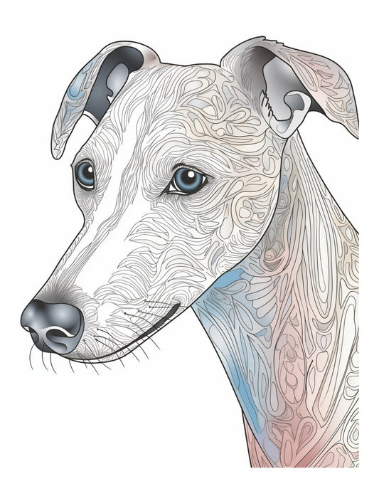 Greyhound Art Therapy Anti-Stress Colouring Book: Anti-Stress Book 50 images