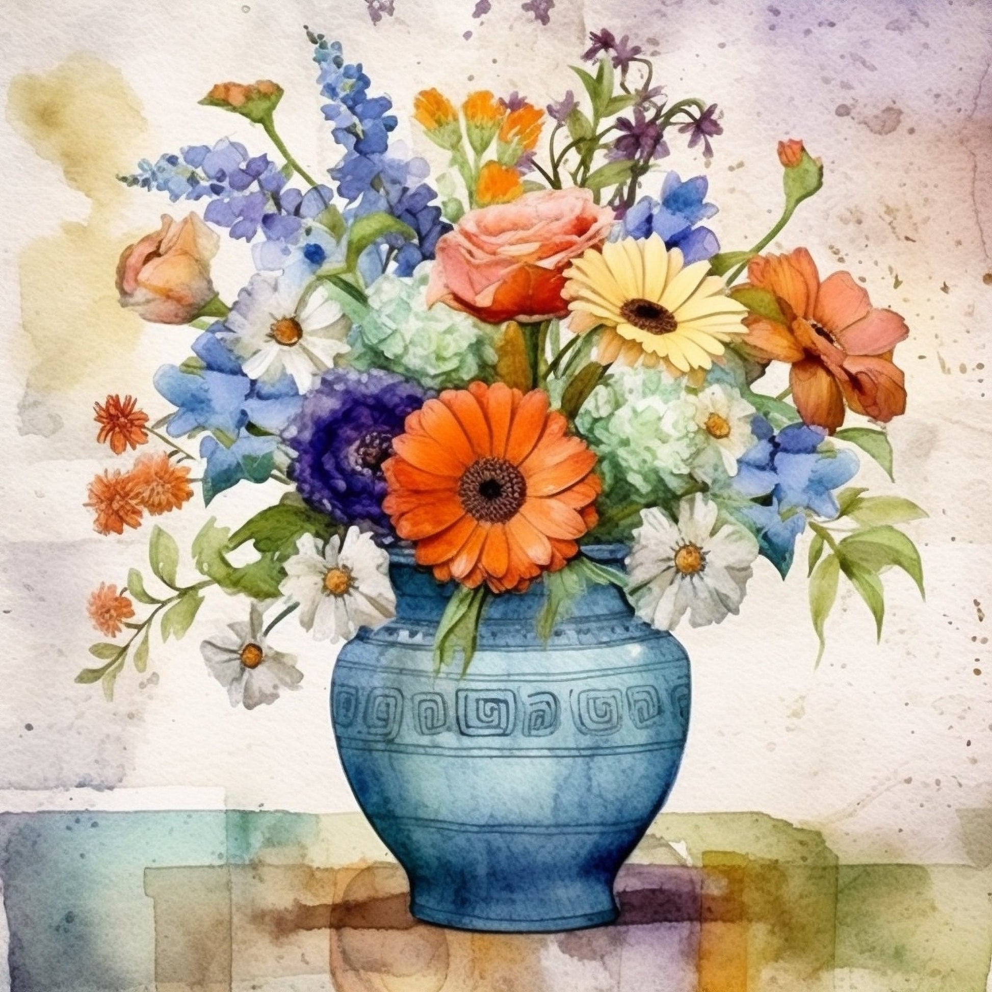 Vase of Flowers Clipart - 15 High Quality JPGs - Digital Download - Card Making, Mixed Media, Digital Paper Craft
