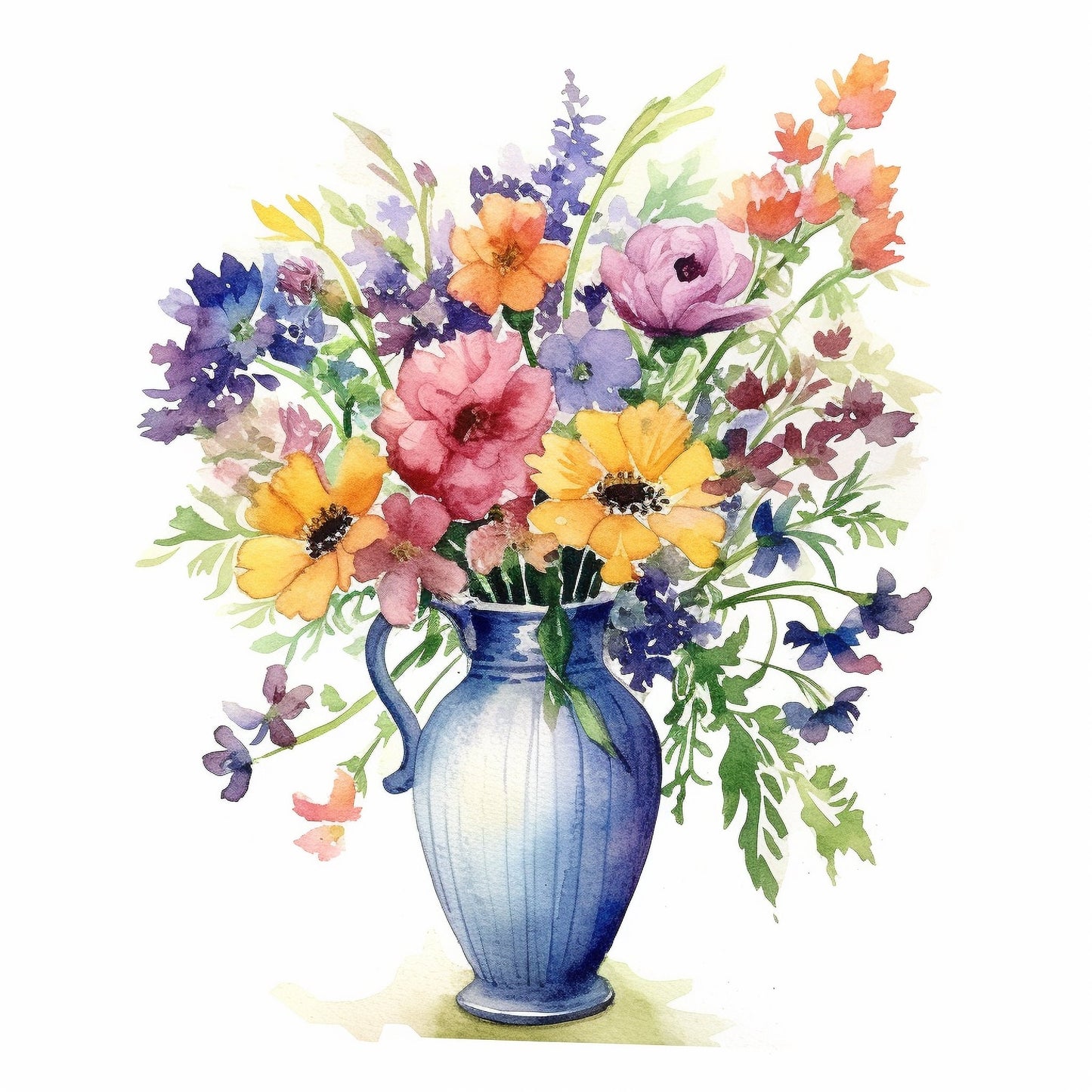 Vase of Flowers Clipart - 15 High Quality JPGs - Digital Download - Card Making, Mixed Media, Digital Paper Craft