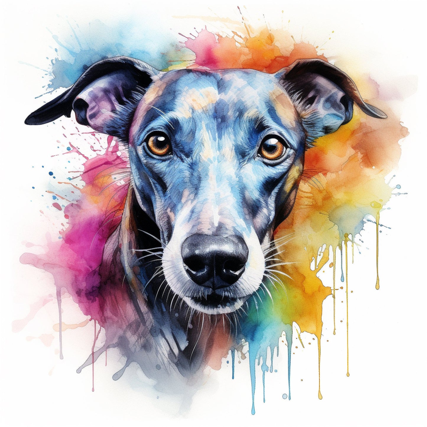 Majestic." Print Watercolour.Greyhound art,Greyhound print,Greyhound watercolour,Greyhound wall art,Greyhound home decor,Greyhound art decor