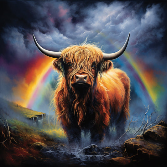 Majestic." Print Watercolour.HighLand Cow art,HighLand Cow print,HighLand Cow watercolour,HighLand Cow wall art