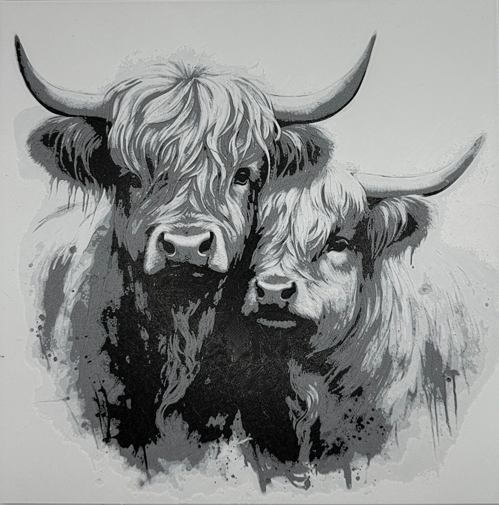 Majestic." 3D Print, Highland Cow art,Highland Cow print,Highland Cow wall art, Highland Cow home decor, Highland Cow art decor with Frame