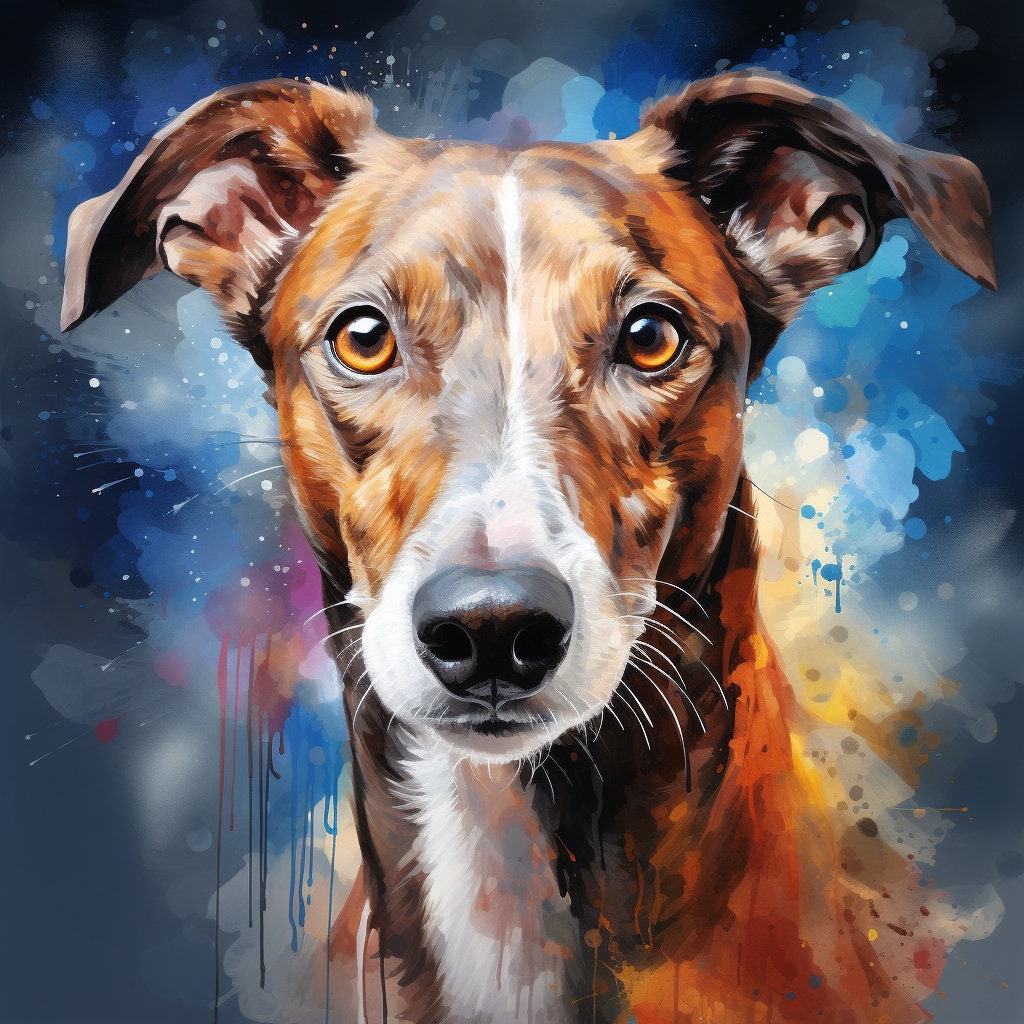 Majestic 10 x Print Watercolour Greyhound art Greyhound print Greyhound watercolour Greyhound wall art Greyhound home decor