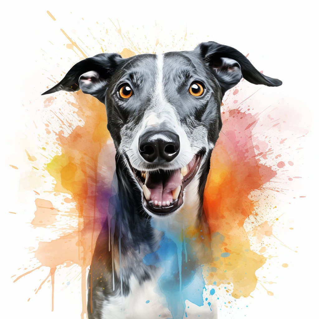 Majestic 10 x Print Watercolour Greyhound art Greyhound print Greyhound watercolour Greyhound wall art Greyhound home decor