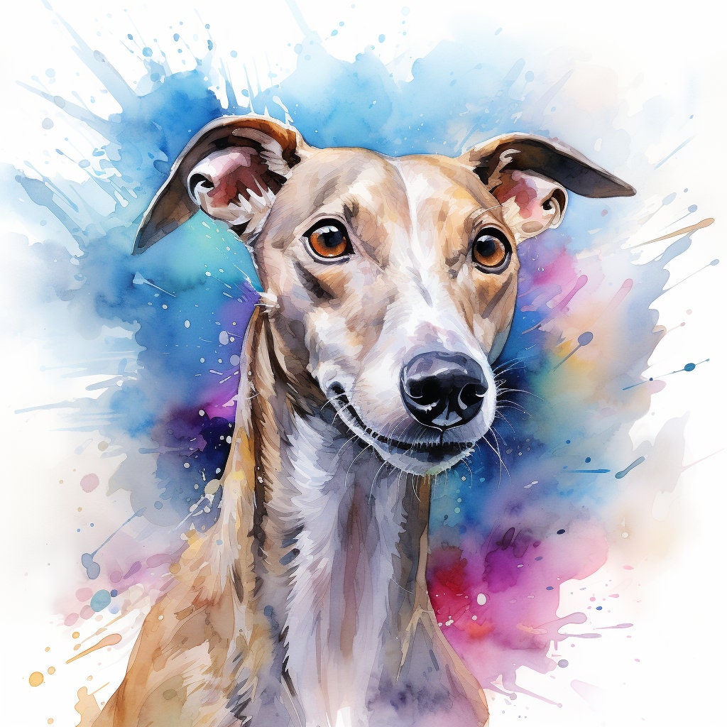 Majestic 10 x Print Watercolour Greyhound art Greyhound print Greyhound watercolour Greyhound wall art Greyhound home decor
