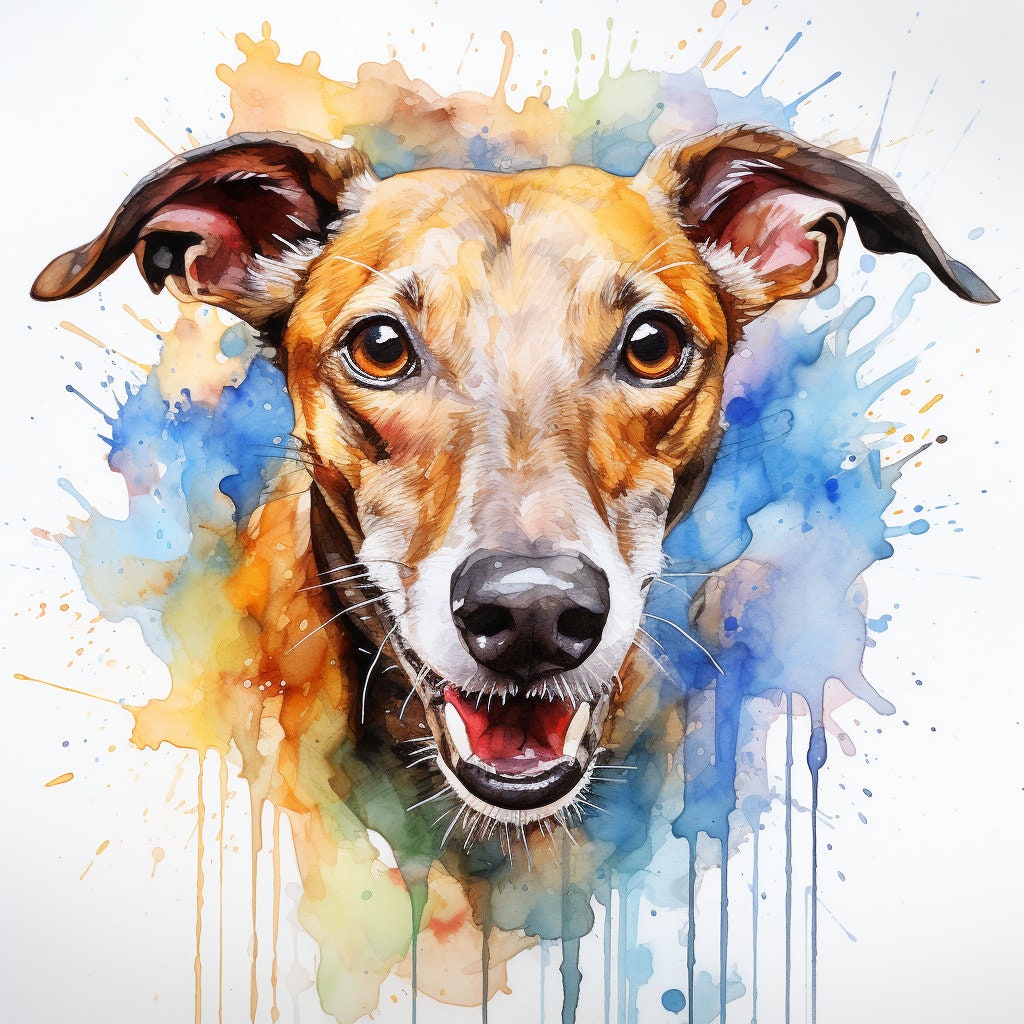 Majestic 10 x Print Watercolour Greyhound art Greyhound print Greyhound watercolour Greyhound wall art Greyhound home decor
