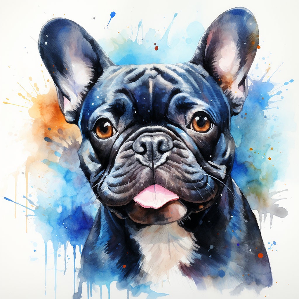 Majestic 10 x Print Watercolour French Bulldog art French Bulldog print French Bulldog watercolour French Bulldog wall art