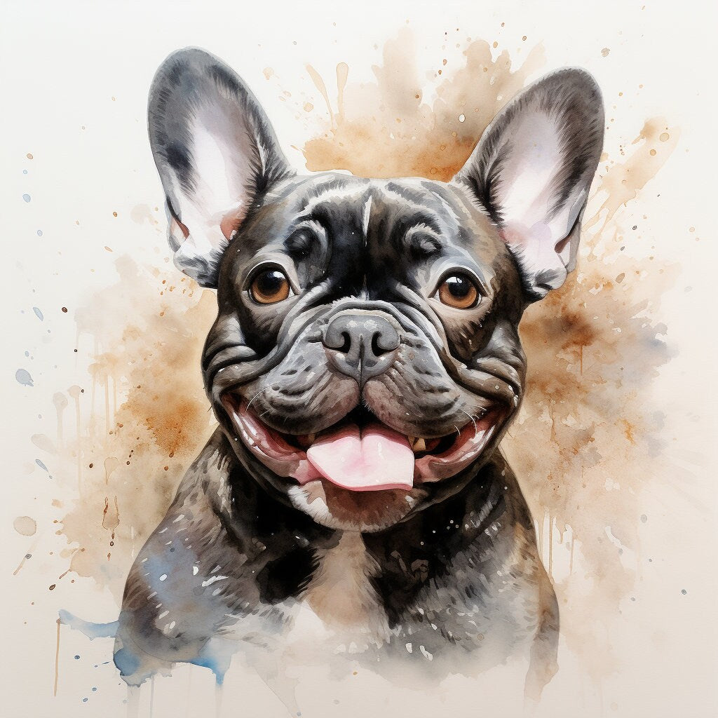 Majestic 10 x Print Watercolour French Bulldog art French Bulldog print French Bulldog watercolour French Bulldog wall art
