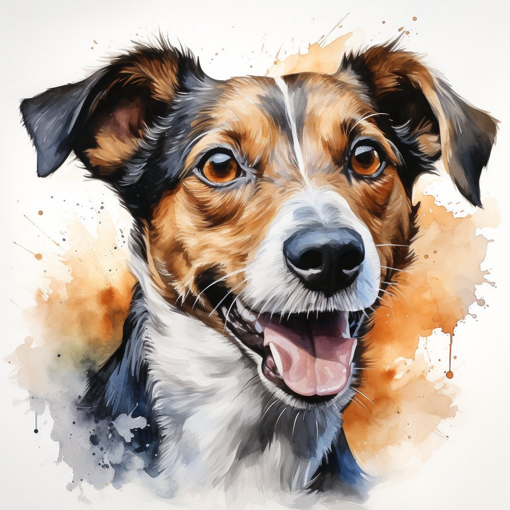 Majestic 10 x Print Watercolour Jack Russell Terrier art Jack Russell Terrier watercolour Jack Russell Terrier wall art