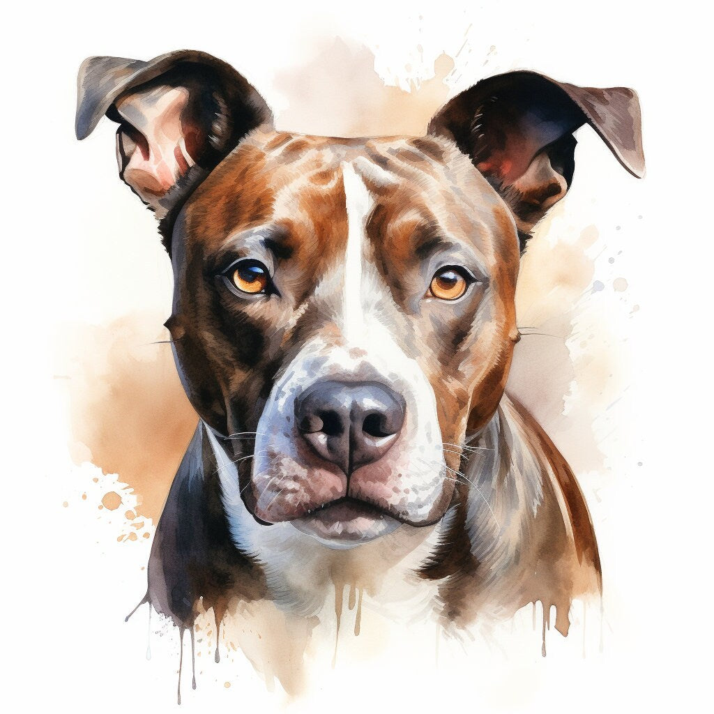 Majestic 10 x Print Watercolour American Bully Dog art American Bully Dog print American Bully Dog watercolour American Bully Dog wall art