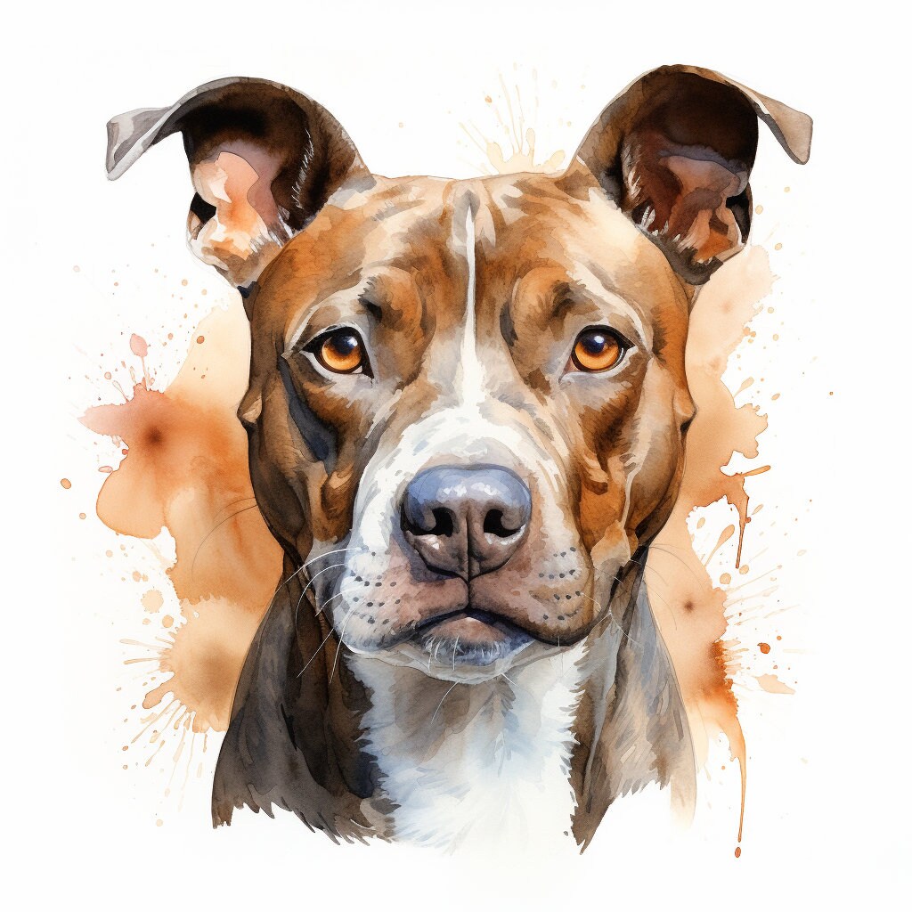 Majestic 10 x Print Watercolour American Bully Dog art American Bully Dog print American Bully Dog watercolour American Bully Dog wall art