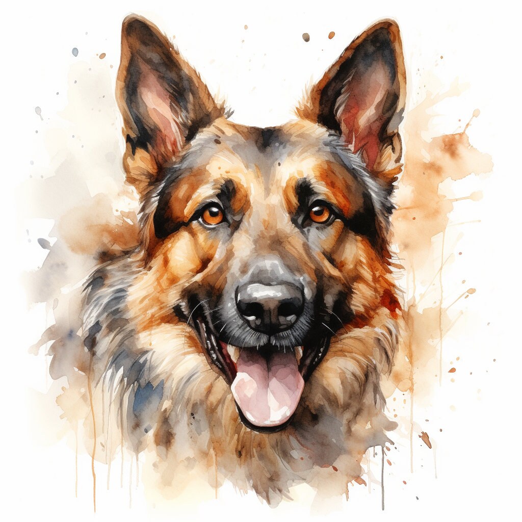 Majestic 10 x Print Watercolour German Shepherd art German Shepherd print German Shepherd watercolour German Shepherd wall art