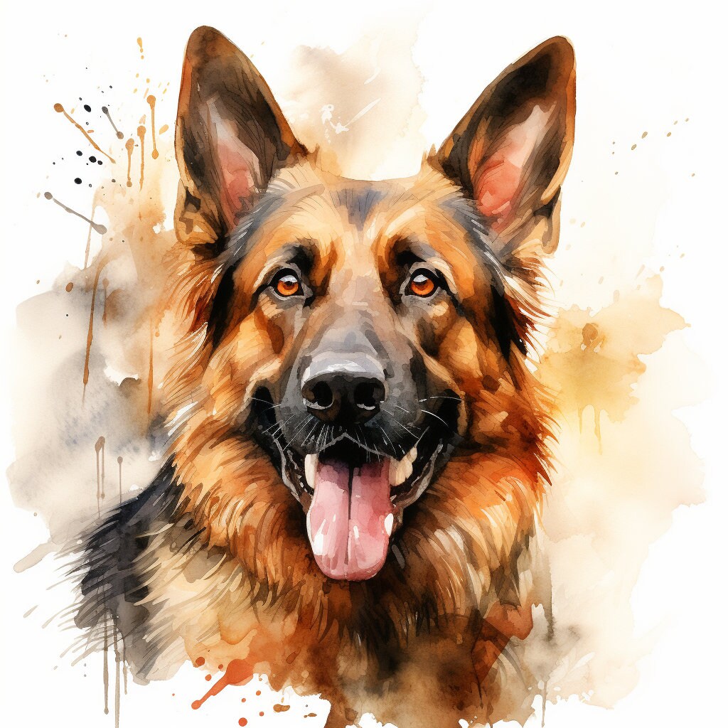 Majestic 10 x Print Watercolour German Shepherd art German Shepherd print German Shepherd watercolour German Shepherd wall art